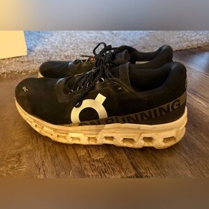 On Cloud Monster Black and White Athletic Shoes